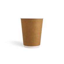 12oz PLA coated Double Wall Cup/ brown print
