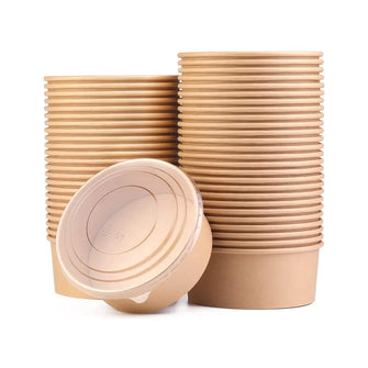 Kraft paper bowl 750ml (TP) (500 Pcs/ctn)