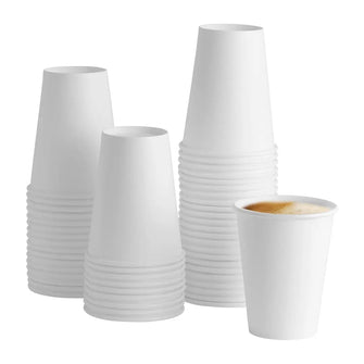 Clear White Paper Cups (Cups) 360ml -12oz 2PE (1,000pcs/carton)