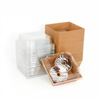 Kraft Square Charcuterie Boxes (Imported) (Case includes 500 lids + 500 boxes)