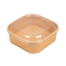 PET lid TV170 for Kraft square bowl 750/1000ml (300 Pcs/ctn)