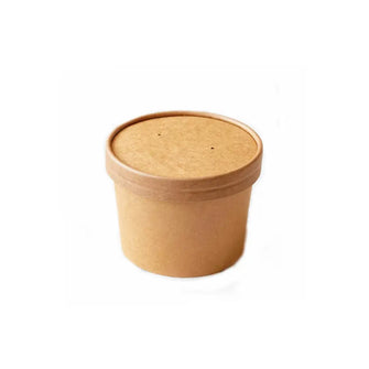 Kraft paper lid 90 for paper soup bowl 250ml - 350ml (500 Pcs/ctn)