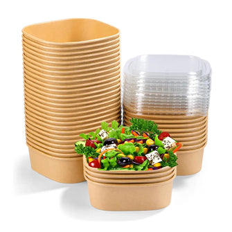 Kraft square bowl 1000ml (300 Pcs/ctn)