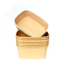 Kraft rectangular bowl 1000ml (300 Pcs/ctn)
