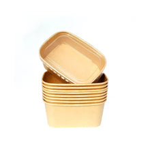 Kraft rectangular bowl 750ml (300 Pcs/ctn)